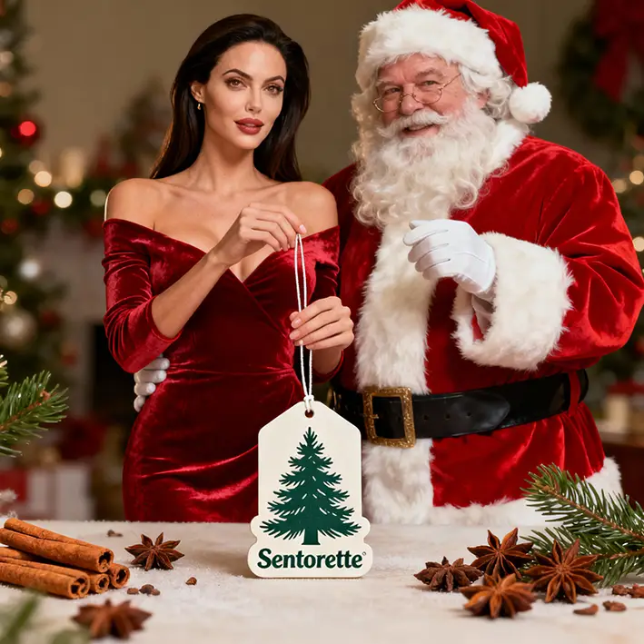 Parfum voiture personnalisé à l’essence Magie de Noël : parfum chaud et enveloppant, avec des notes d’épices, d’agrumes et de douceurs de Noël, idéal pour créer une ambiance festive et accueillante à chaque trajet.﻿